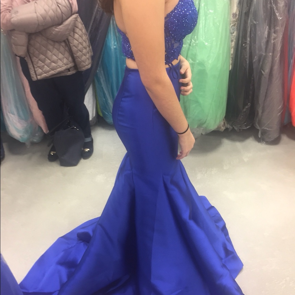 Royal Blue two piece prom dress